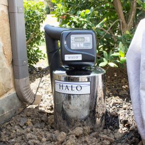 A water filtration system installation for the whole house. Each water fixture has filtered 