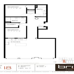 Brix Apartments 2 Bedroom Floor Plan 1401 Sq Ft