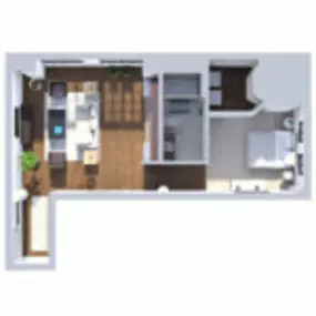 Brix Apartment Lofts Floor Plan Style 02, One Bedroom One Bath Apartment in Milwaukee Wisconsin