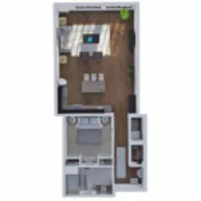 Brix Apartment Lofts Floor Plan Style 10A, One Bedroom One Bath Apartment in Milwaukee Wisconsin