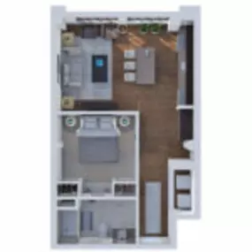 Brix Apartment Lofts Floor Plan Style 01, One Bedroom One Bath Apartment in Milwaukee Wisconsin