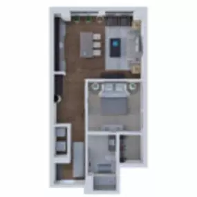 Brix Apartment Lofts Floor Plan Style 03A, One Bedroom One Bath Apartment in Milwaukee Wisconsin