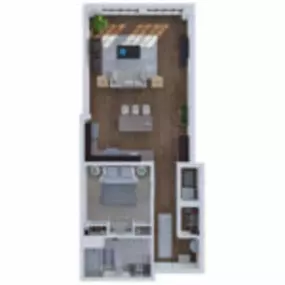 Brix Apartment Lofts Floor Plan Style 07, One Bedroom One Bath Apartment in Milwaukee Wisconsin