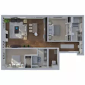 Brix Apartment Lofts Floor Plan Style 14, Two Bedroom Two Bath Apartment in Milwaukee Wisconsin