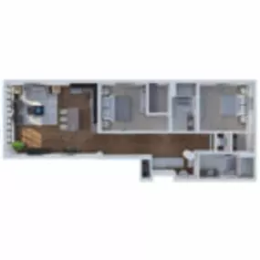 Brix Apartment Lofts Floor Plan Style 15, Two Bedroom Two Bath Apartment in Milwaukee Wisconsin