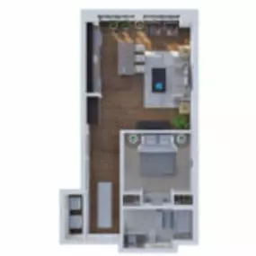 Brix Apartment Lofts Floor Plan Style 03, One Bedroom One Bath Apartment in Milwaukee Wisconsin