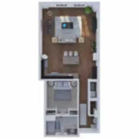 Brix Apartment Lofts Floor Plan Style 09A, One Bedroom One Bath Apartment in Milwaukee Wisconsin