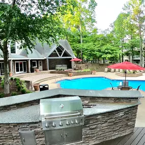 Gas grilling area by the pool