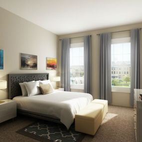 Master bedroom with lots of natural light