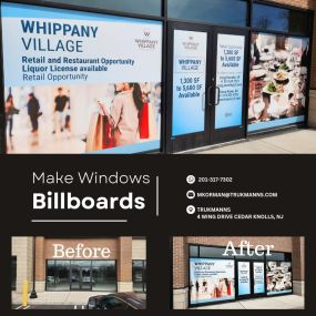 Attract customers with window graphic billboards.