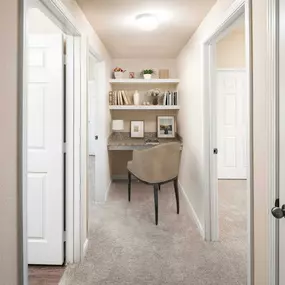 Vista style nook with built in desk and shelving