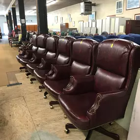 Opulent Riveted Leather Office Desk Chairs