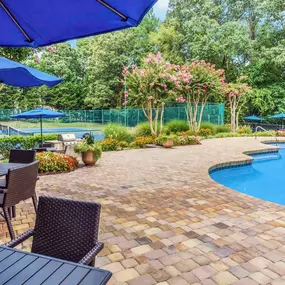 poolside dining and nearby tennis courts