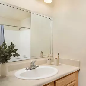 Updated lighting in bathroom at Camden Touchstone in Charlotte, NC