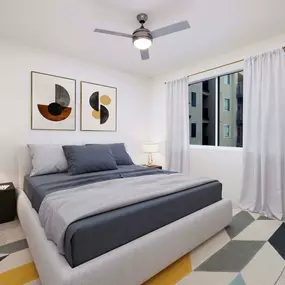 Main bedroom with ceiling fan