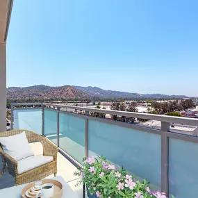 Private patio with view of mountains