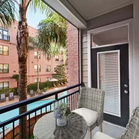 Large patios and balconies at Camden Plaza Apartments in Houston, TX