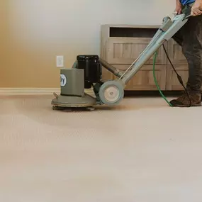 Chem-Dry tech performing carpet cleaning in Omaha, NE