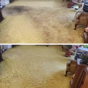 Before and after carpet cleaning in Council Bluffs, IA