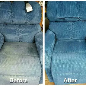 Before and after upholstery cleaning in Omaha, NE