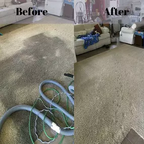 Before and after carpet cleaning in Omaha, NE