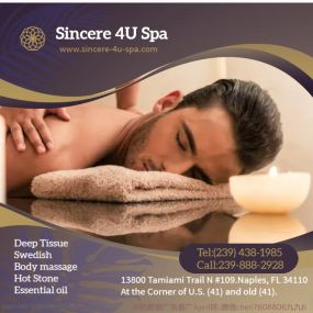 Whether it’s stress, physical recovery, or a long day at work, Sincere 4U Spa has helped many clients relax in the comfort of our quiet & comfortable rooms with calming music.