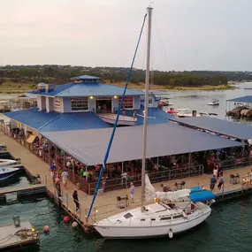 Captain Pete's Boathouse, Floating Restaurant and Fuel Dock on Lake Travis.