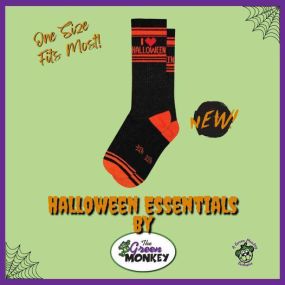 You need one last accessory for your costume. And we have it! These I heart Halloween socks will complete your costume! #halloween #monkeyfan #greenmonkeyraleigh