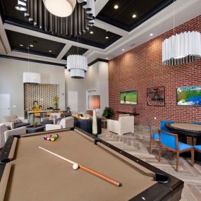 Resident lounge with billiards at the terraces