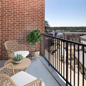 Private balcony with railing overlooking Buckhead