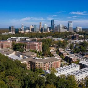 Aerial view of community nestled in buckhead neighborhood near downtown atlanta