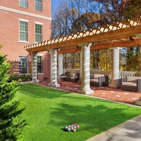 Onsite bocce ball court and outdoor lounge