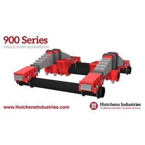 Designed for heavy-duty on and off-road applications, the Hutch 900 is a single point suspension that attaches to the trailer frame at a single location – which makes it ideal for logging, heavy load hauling and dump operations.