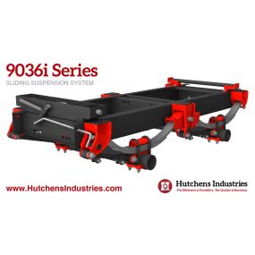 An improved version of the Hutch 9000 2-pin slider, the Hutch 9036i with 36″ spring I-beam centers is specifically designed for intermodal chassis applications.