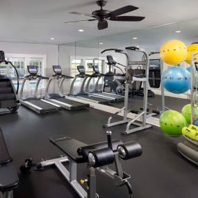 Break at sweat in one of two fitness centers at Camden Lake Pine in Apex, NC