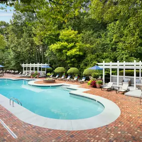 Resort style outdoor pool at Camden Lake Pine in Apex, NC