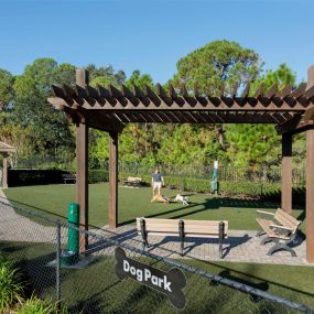 Dog park with dog wash and seating pavilion