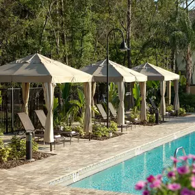 Pool with cabanas