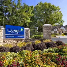 Monument sign at the entrance to Camden Dunwoody in Atlanta, GA