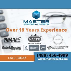 Master Accounting and Tax Service for Tax Preparation, Bookkeeping, Payroll and Controller Services