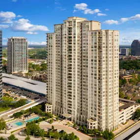 Building exterior showing uptown post oak location