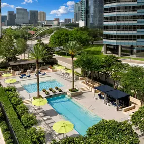 Resort style pools with cabanas sundeck and outdoor lounge