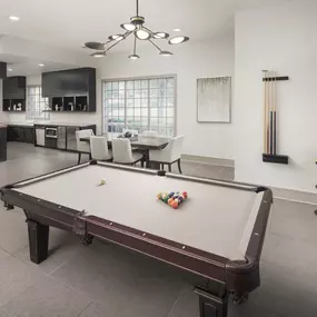 Resident lounge with billiards televisions and seating