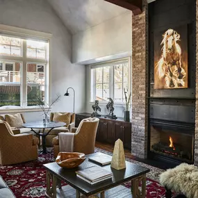 Telluride Private Residences - Living Room with Fireplace - Element52