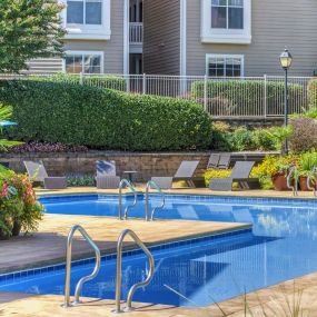 Swimming pool with beautiful landscaping