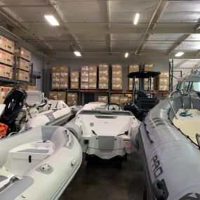 Boats waiting to be built in the shop.