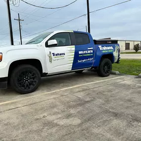 Trahan's Cooling, Heating & Plumbing work truck