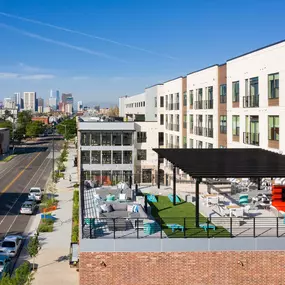 Views of the Rooftop Lounge and Downtown Denver