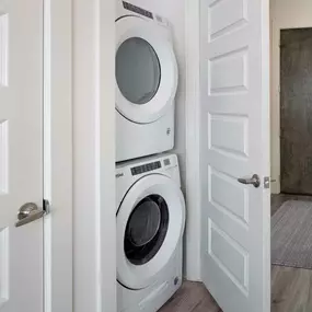 Full-size stackable washer and dryer