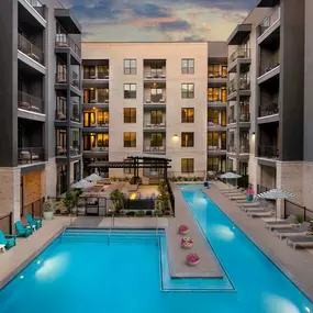 Resort-style pool at Camden RiNo Apartments in Denver, CO